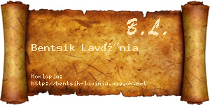 Bentsik Lavínia névjegykártya